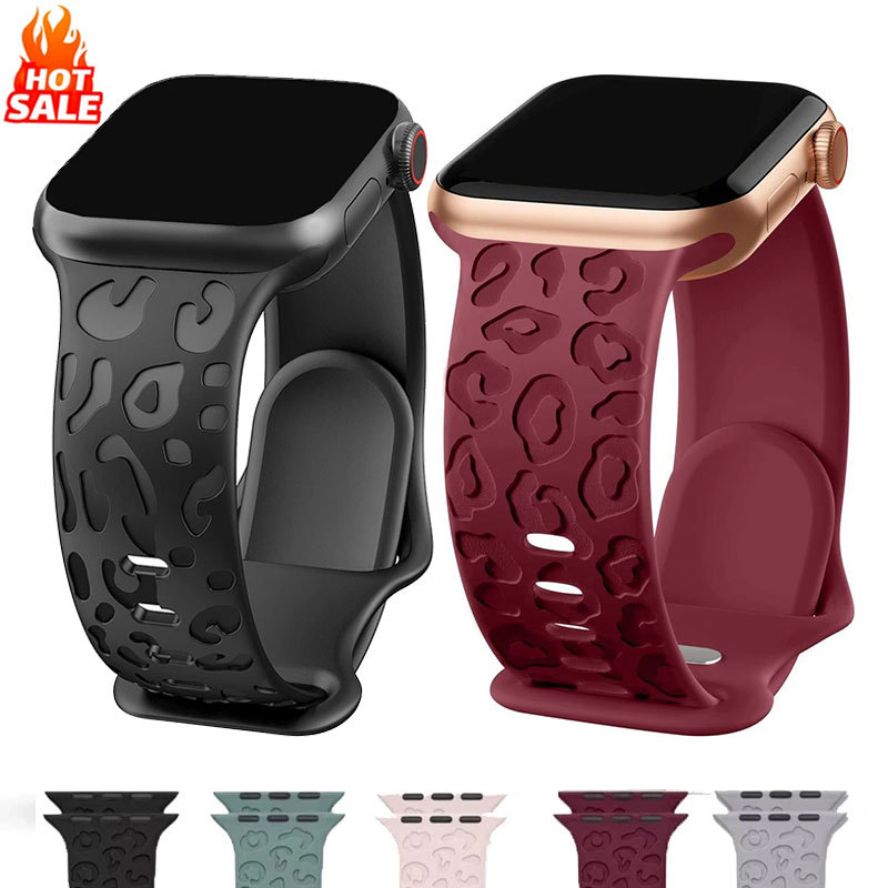 Engraved Leopard Straps For Apple Watch Band 10 46mm 42mm 40mm 44mm 49mm Official-website Bracelet Iwatch Series 10 se 9 8 Ultra