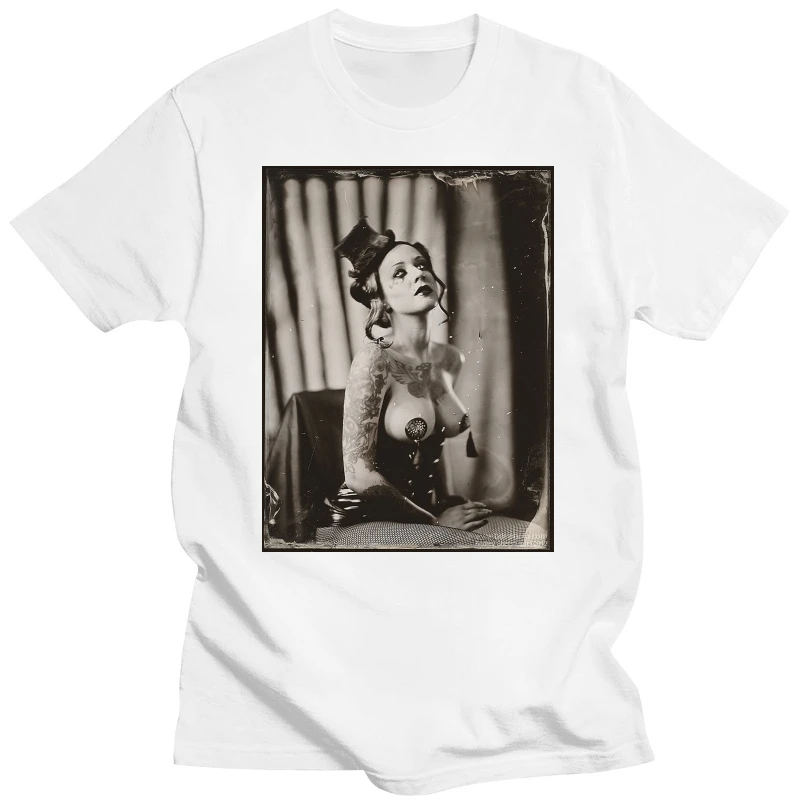 Vintage Sexy Circus Girl Photo Tatuaggio Burlesque Sideshow Freak T Shirt Regalo Tee Per Uomo Donna