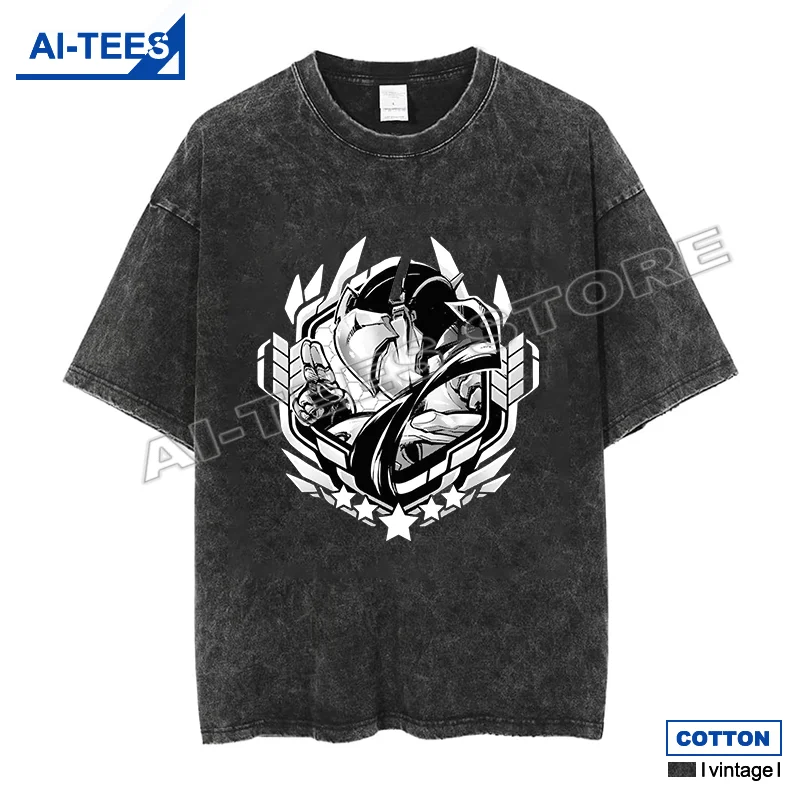 

Футболка Overwatch в стиле мультфильма, футболка с графическим принтом Genji, хлопковая винтажная уличная одежда в стиле хип-хоп для мужчин и женщин, черные футболки оверсайз