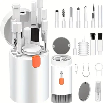 Kit di Pulizia 20-in-1: Spazzola per Tastiera, Penna per Auricolari, Spray per Fotocamera, Strumenti di Pulizia, Set Estrattore Tasti
