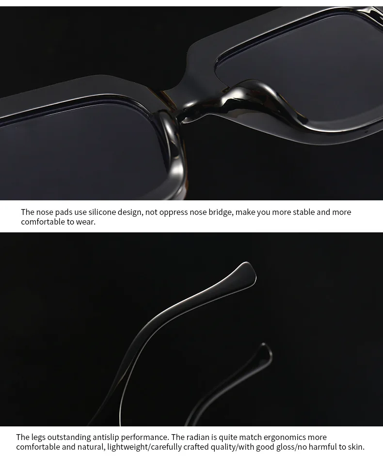 Gradient Colors Oversized Luxury Brand Designer Square Sunglasses