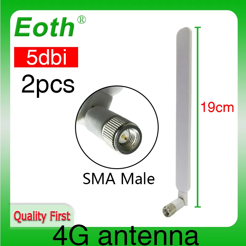 Eoth 2pcs 4g Lte Antenna 5dbi Sma Male Connector Plug Antenne Router