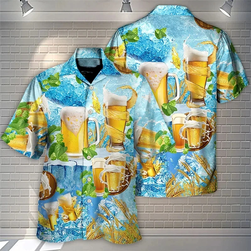 

Рубашка мужская летняя с 3D принтом, гавайская блузка с надписью Cold In Summer, блузка вечерние для пляжа, уличная одежда, Y2k