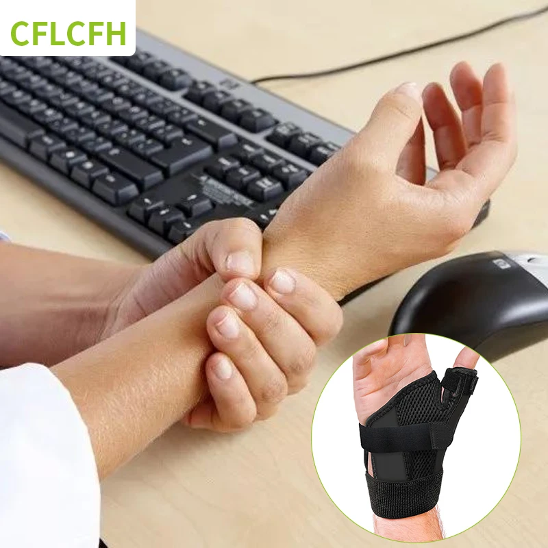 

Thumb Splint Stabilizer Wrist Brace Support Carpal Tunnel Tendonitis Arthritis Guard Fits Right Left Hand Breathable Protector