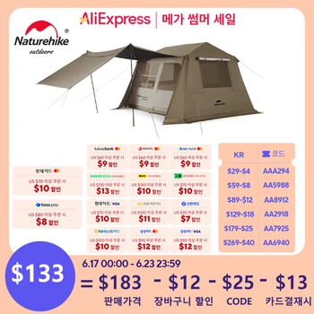 네이처하이크 빌리지 6.0 야외 접합 캐노피 캠핑 텐트, 빠른 설치 자동 텐트, 4-6/6-8 인용