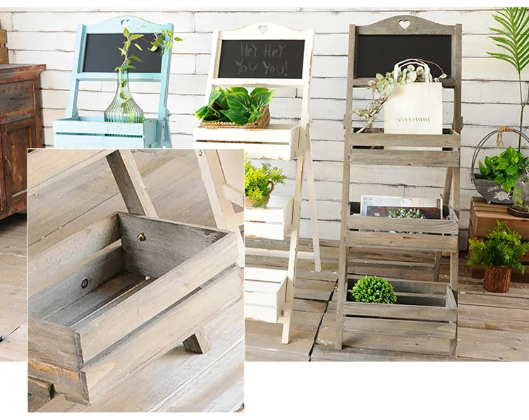 Blackboard Meaty Floor to Floor Flower Shelf Multi layered Shelf Decoration Creative Clothing Shop Cafe