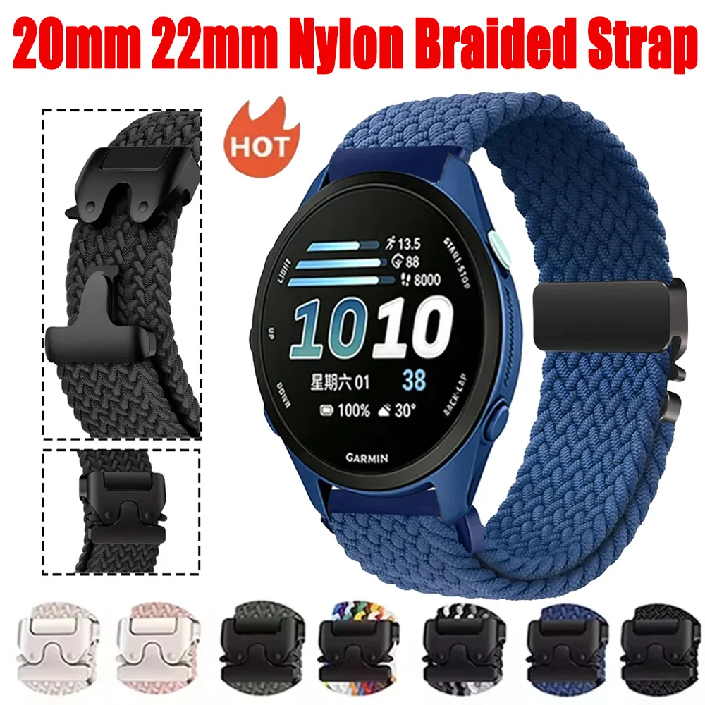 Nylon Braided Parachute Buckle Durable Wristband - 20mm/22mm