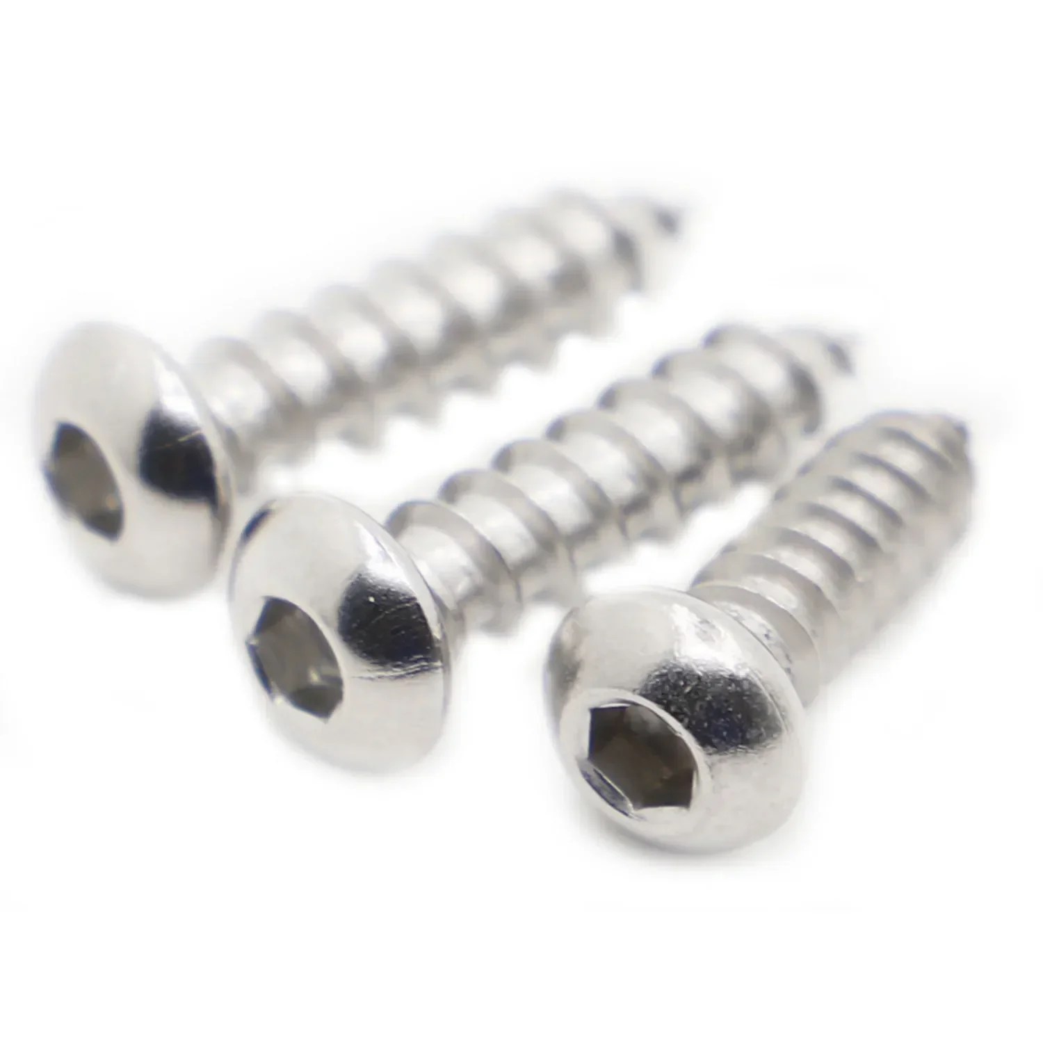 5-50pcs M2 M2.5 M3 M4 M5 M6 304 스테인레스 스틸 팬 둥근 머리 육각형 소켓 셀프 태핑 나사 나무 나사