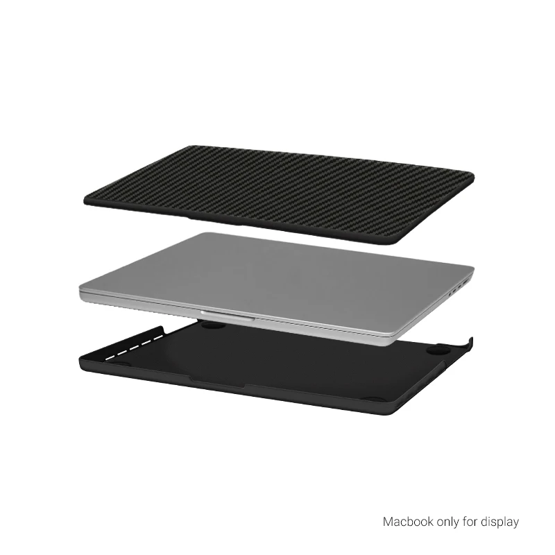 Kzdoo Ultra Slim Carbono Laptop Covers Fibra de Carbono Case Tabela Antifall Capa de Borracha Macbook Air Pro 13 14 16 - Imagem 6