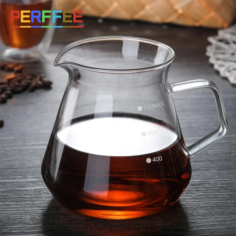 400ml 600ml Coffee Server Pour Over Glass Range Dripper 01 02 Heat Resistant Coffee Kettle Brewer Drip Share Pot coffee maker coffee pot coffee kettle pour over coffee maker coffee server