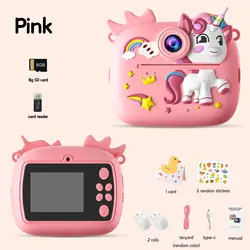 Vibrant Green Instant Print Camera with SD Card and Photo Paper - Perfect Gift (Pink - Set2)