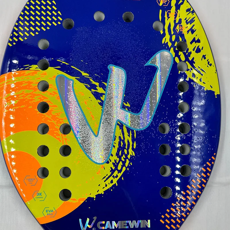 3k Camewin-Full Carbon Fiber Beach Tennis Racket Rough Surface Cover Bag Send Overglue Gift Present