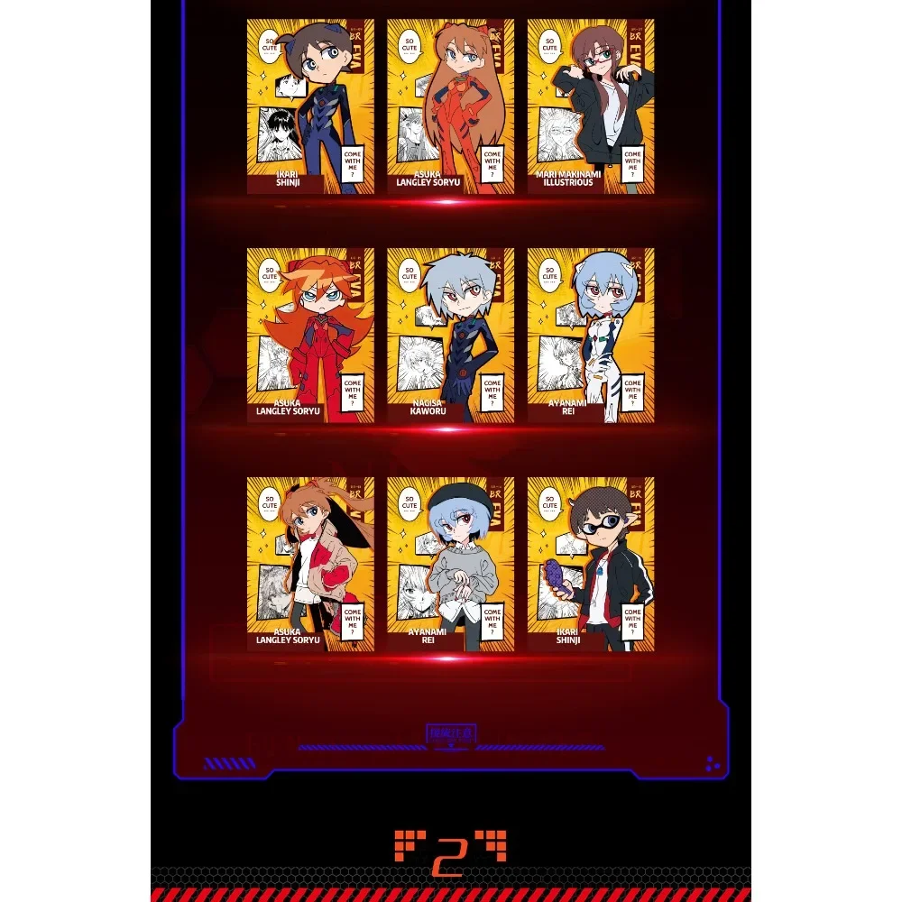 Original EVA Evangelion Card Collection Booster Box Ikari Shinji Ayanami Cute Cartoon Quicksand Card Children's Birthday Gifts 6