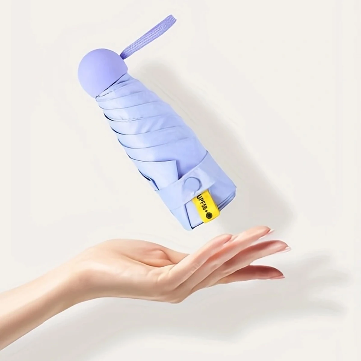 Manual Pocket Umbrella, Mini Compact Umbrella, Cute Solid Color UV Protection Portable Umbrella