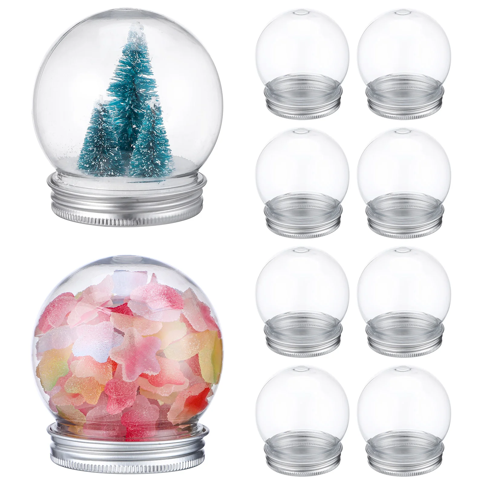 

150/270ml DIY Snow Globe Clear Plastic Water Globe Making Prop With Screw Off Cap Christmas Decoartion