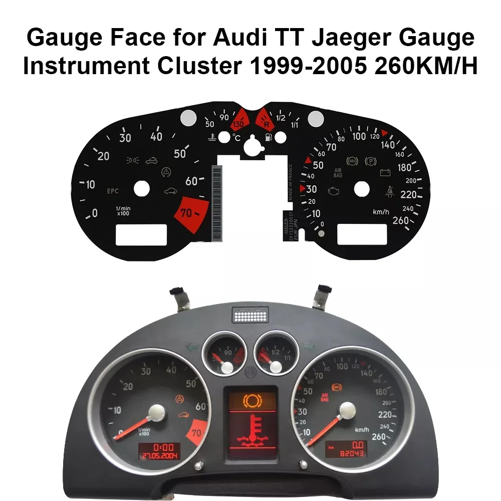 아우디 TT 예거 계기판 클러스터 1999-2005 260KM/H용 게이지 페이스