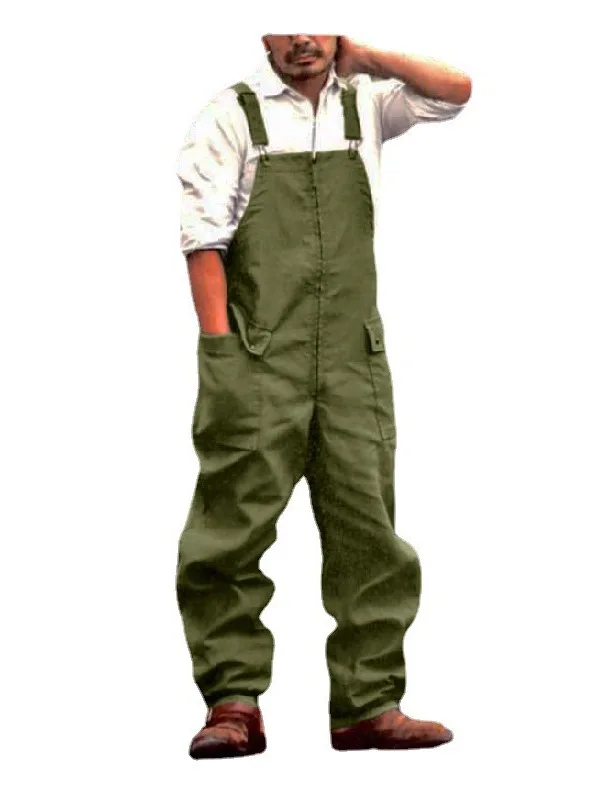Loose Men's Workwear Cargo Pants High Waist Long Straight Leg een Farmwear Casual Comfortable Breathable Adjustable Straps