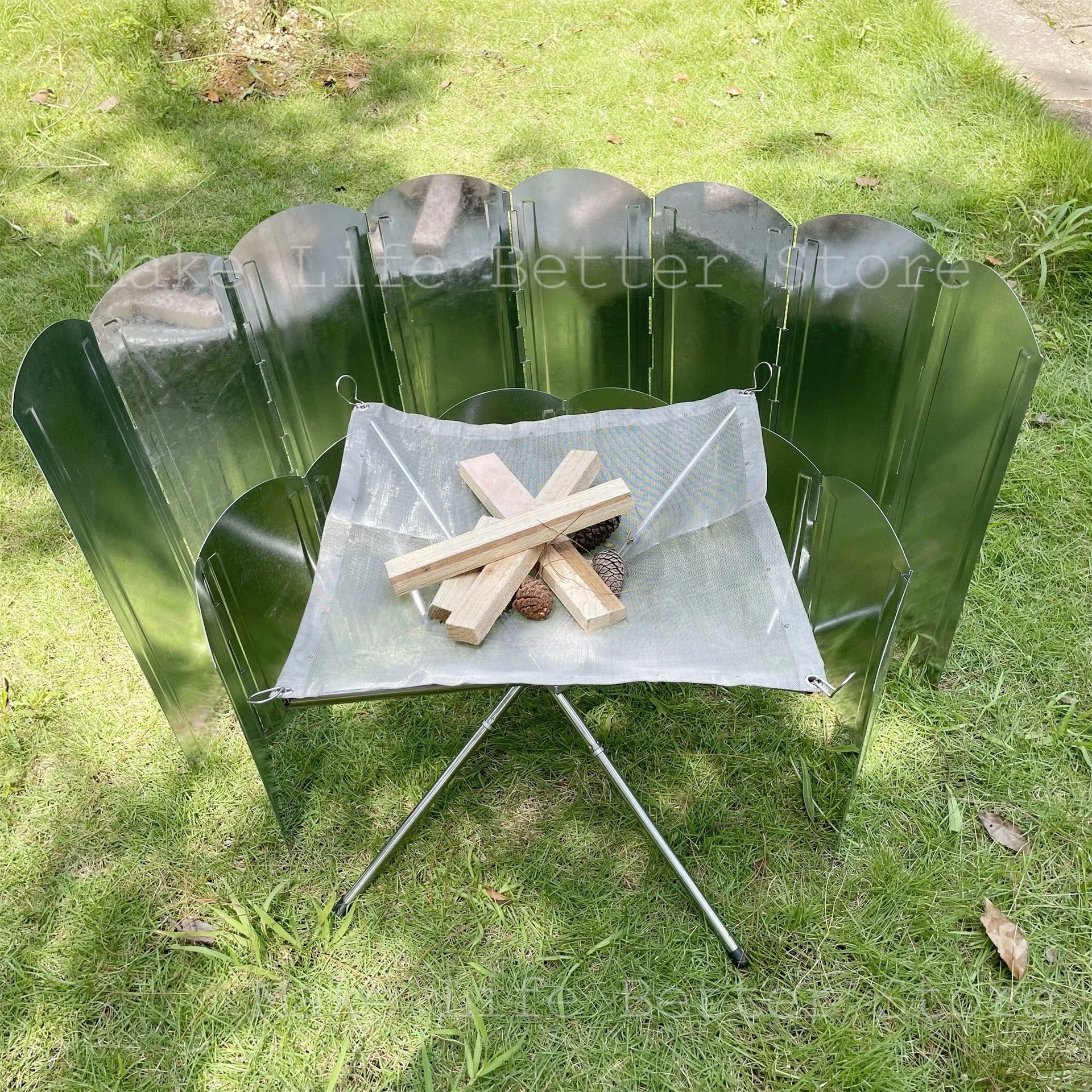 Camping Stove Wind Blocker Gas Windshield Backpacking Windscreen Folding - View #10
