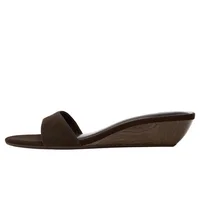 Sandales compensées de luxe légères, sandales à talons hauts texturées simples et à bout ouvert, Design de marque, sandales polyvalentes de couleur unie pour dames 3