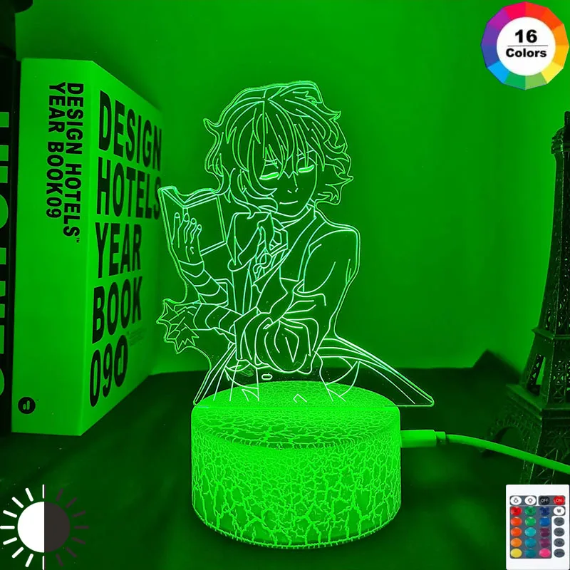 Аниме бродячие собаки DAZAI BOOK 3D светодиодный ная лампа для спальни украшение