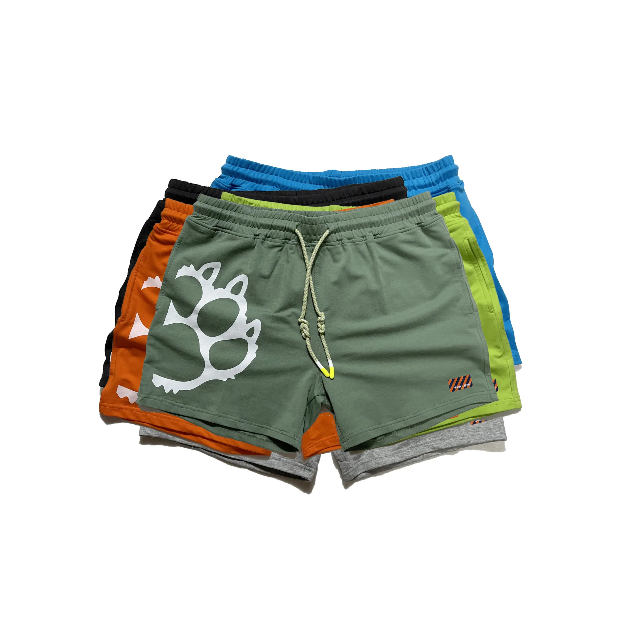 

Новинка 2022, мужские пляжные шорты с принтом «Медвежья Лапа», хлопковые шорты для плавания, шорты для спортзала и фитнеса, 7 цветов, XL, 2XL, 3XL, 4XL