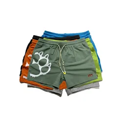 New 2022 Bear Paw Plus Size Men's Board Shorts Bear Claw Cotton Beach Short Swim Short Gym Fitness Pants 7 Colors XL 2XL 3XL 4XL