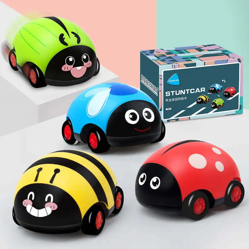 

Cartoon Insect Plastic Cars Toys Cool Light Inertia Double Looping Force Drop Resistant Beetle Toy Car Baby Child Birthday Gift