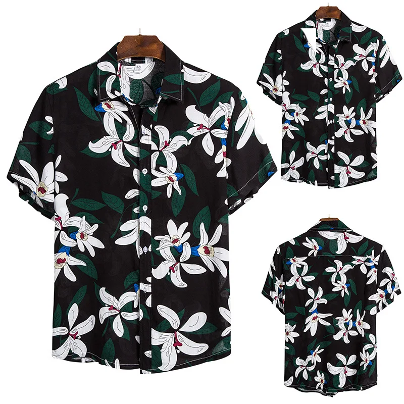Shirts Men's Social Shirt Man T-shirt Fashion Clothing Blouses T-shirts Free Shipping Luxury Hawaiian Cotton High Quality Polo