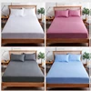 100% Cotton Fitted Sheet with Elastic Bands Non Slip Adjustable Mattress Covers for Single Double King Queen Bed,140/160/200cm 3