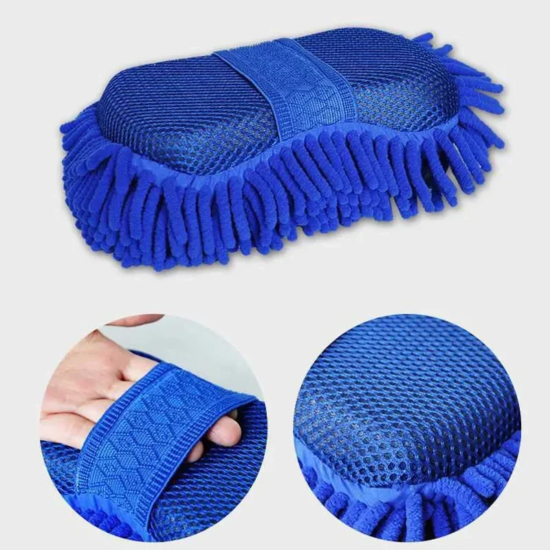 1/2Pcs Car Cleaning Brush Cleaner Tools Microfiber Car Washer Sponge Cleaning Washing Towel Auto Gloves Car Washing Accessories 5