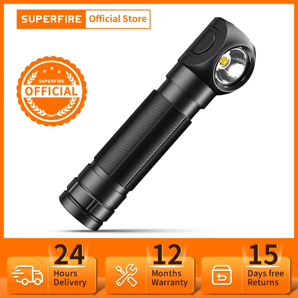 SUPERFIRE TH04 Super Bright Head Flashlight 18650 Headlamp USB-C  Rechargeable Work Light with Magnet Tail Torch Camping Lantern AliExpress