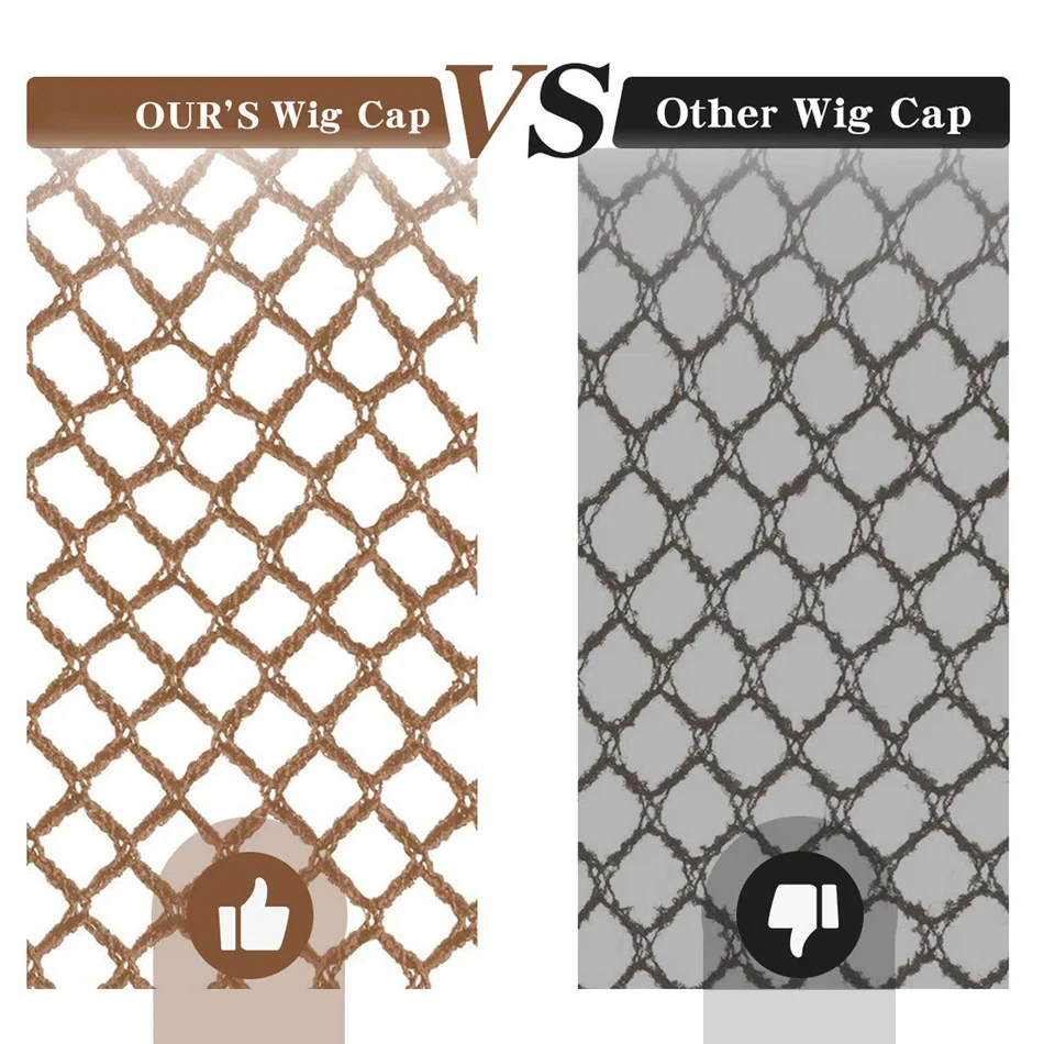 Mesh Weaving Wig Caps Fishnet Ladies Hair Net for Wigs Black Blonde 2pcs