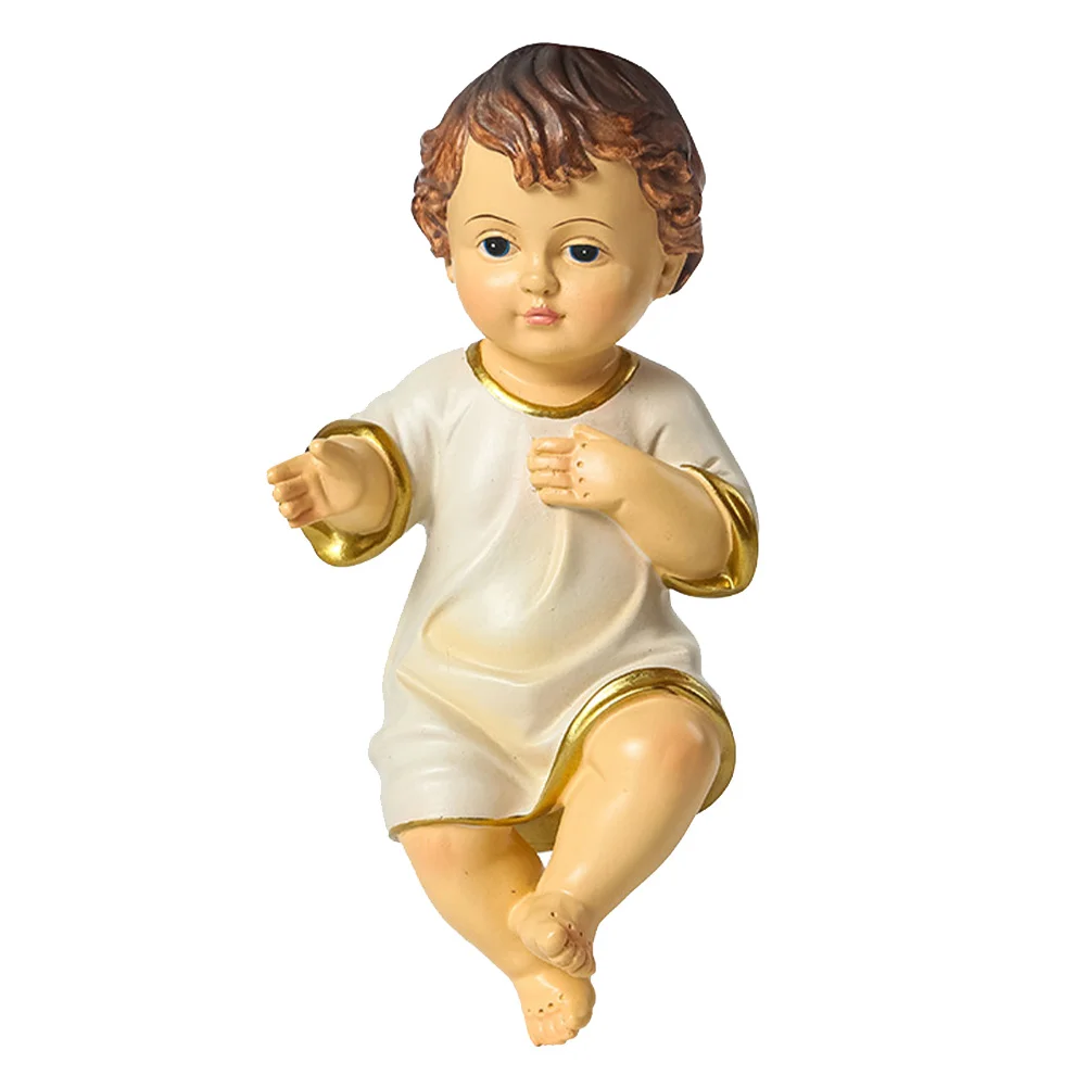 Jesus Figurine Statue Religious Nativity Holy Ornament Child Home Figurines adornment Figure Christ Model Resin Crafts Souvenirs