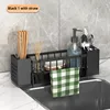 Multi-Functional Storage Rack with Automatic Drain for Kitchen Sink Countertop Organization 6