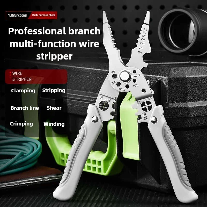 Professional Electrician Pliers, Multi-Function Wire Stripping and Crimping Tool for Electrical Wiring, Must-Have Electrician