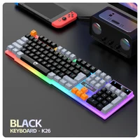 Single keyboard and keyboard mouse RAIKU T26 Three tone Luminous Keyboard Mouse Wired Mechanical Touch Gaming Mouse Keyboard Set 6