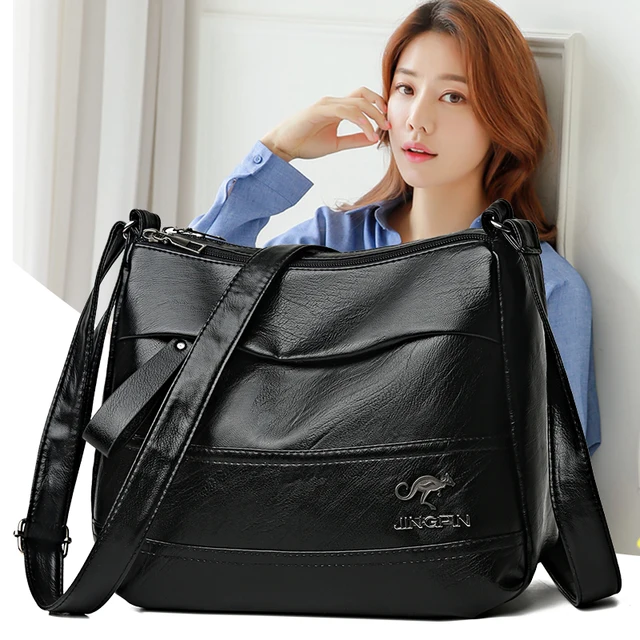 Elegant Leather One Shoulder Handbag Shopping Bag 2024 New Women's Fashion Handbag Sheepskin grain Beautiful Lady Crossbody Bag 1