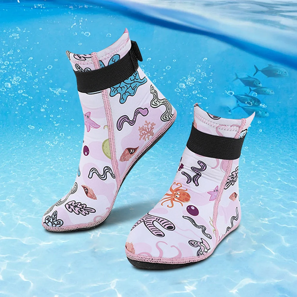 Kids Neoprene Water Socks Sand Socks Anti-slip Toddlers Diving Socks Adjustable Snorkeling Boots Keep Warm for Diving Surfing