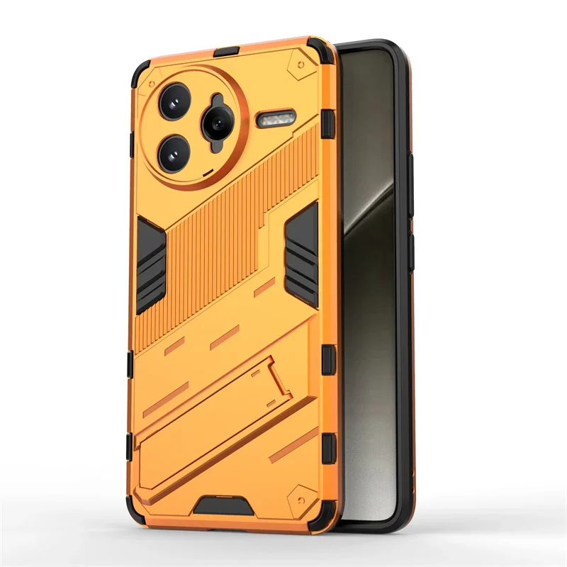 Luxury Anti-Drop Shockproof Armor Phone Holder Case with Full Protective Hard Back Cover