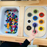 Children Montessori Sensory Tray Board Game Wooden Color Sorter Parish Open Learning Movement Training Educational Puzzle Toys 1