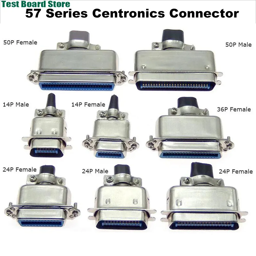 

1Pce 57 series Centronics soldered connector male and female CN14/24/36/50P iron case cable plug for printer cable adapter