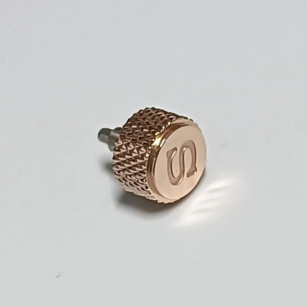 Screw-In Replacement Watch Crown with Engraved 'S' Design - Premium Accessory