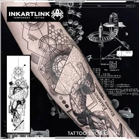Geometric Design Temporary Tattoo,Lasts To 15 Days New Technology Magic Waterproof Semi Permanent Sticker. 2