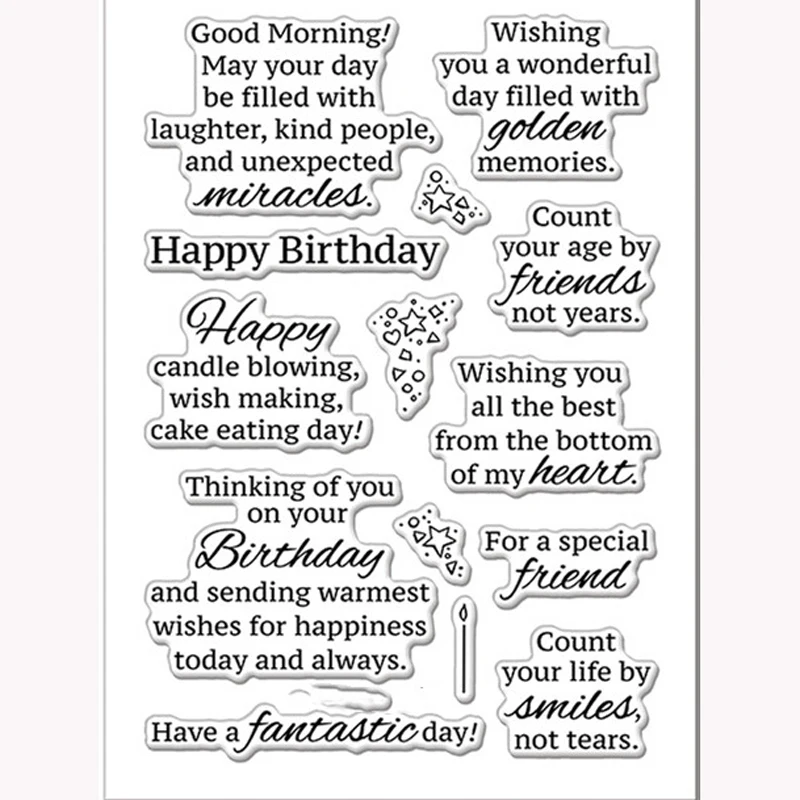 ZFPARTY Good morning Transparent Clear Silicone Stamps for DIY ...