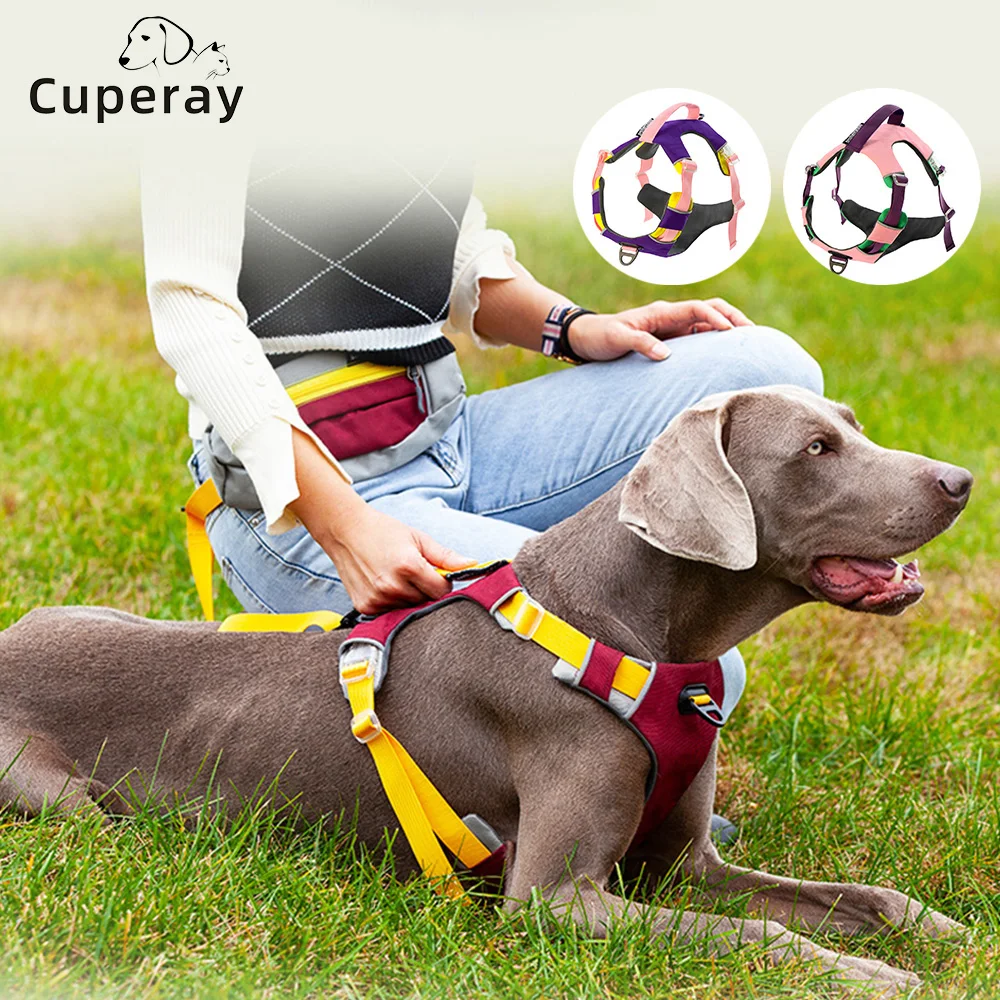 

Dog Harness Breathable Sport Harness with Handle-Reflective Adjustable for Medium Large Dogs,Back/Front Clip for Easy Control