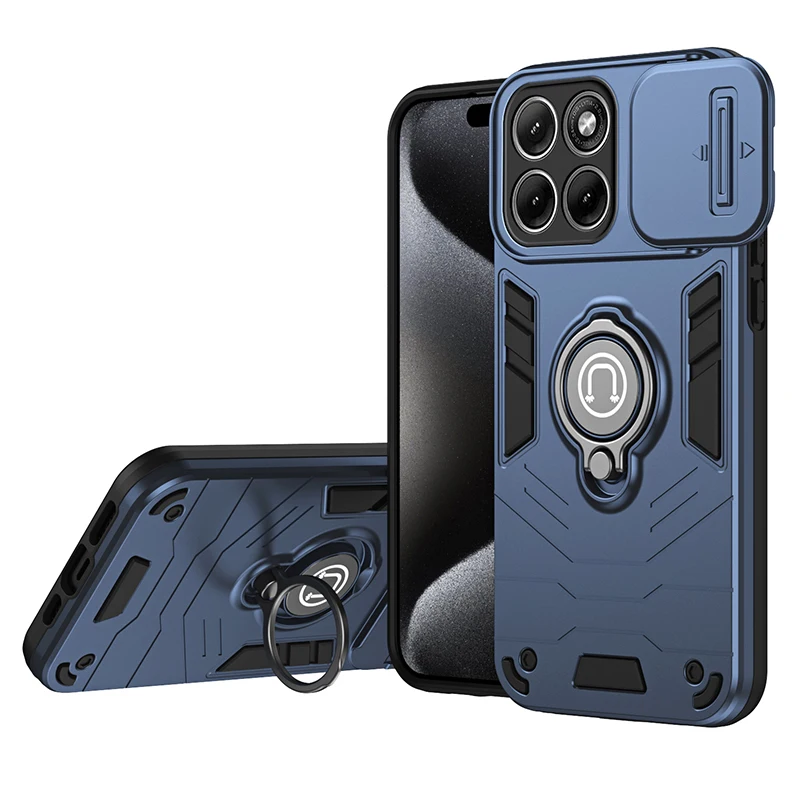 Shockproof Rugged Phone Case with Ring Holder and Camera Protection