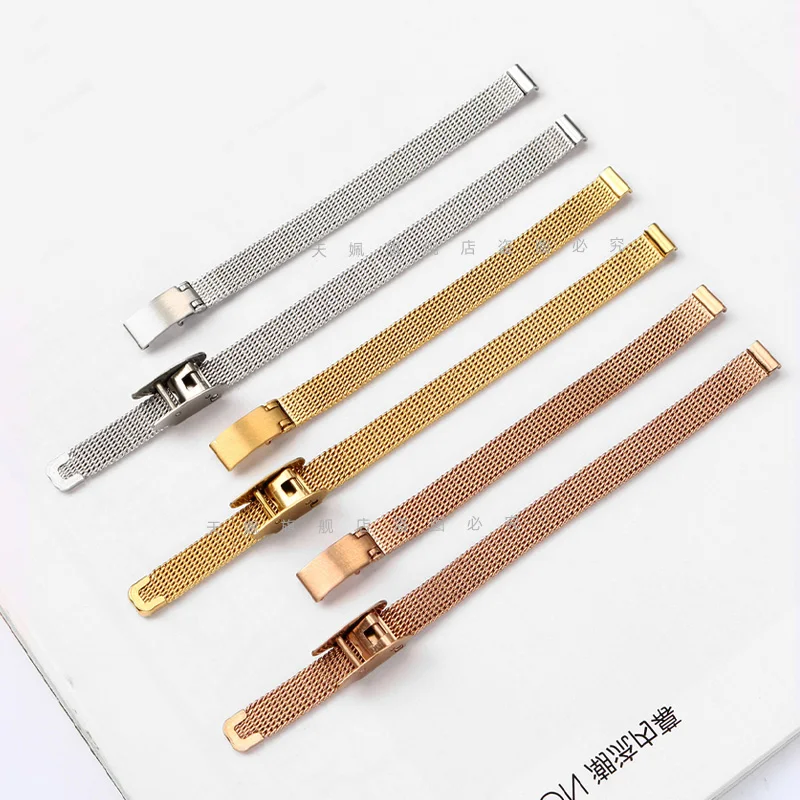 Elegant Ultra-Thin Ladies' Stainless Steel Watch Bracelet
