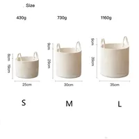 Solid White Home Organization And Storage Baby Children Toy Storage Baskets Cotton Rope Woven Laundry Basket Sundries Organizer 5