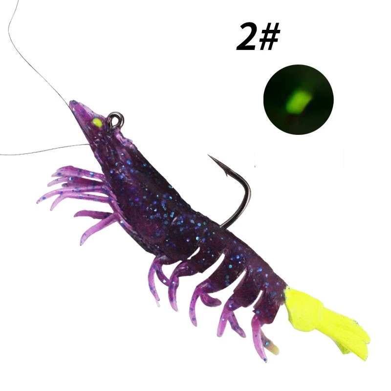 1 Stück/5 Stück/6 Stück 12g 9cm 6 Farben Künstlicher PVC-Garnelen-Weichköder Leuchtender Köder für Angelaktivitäten Köder mit Haken – Detail 8