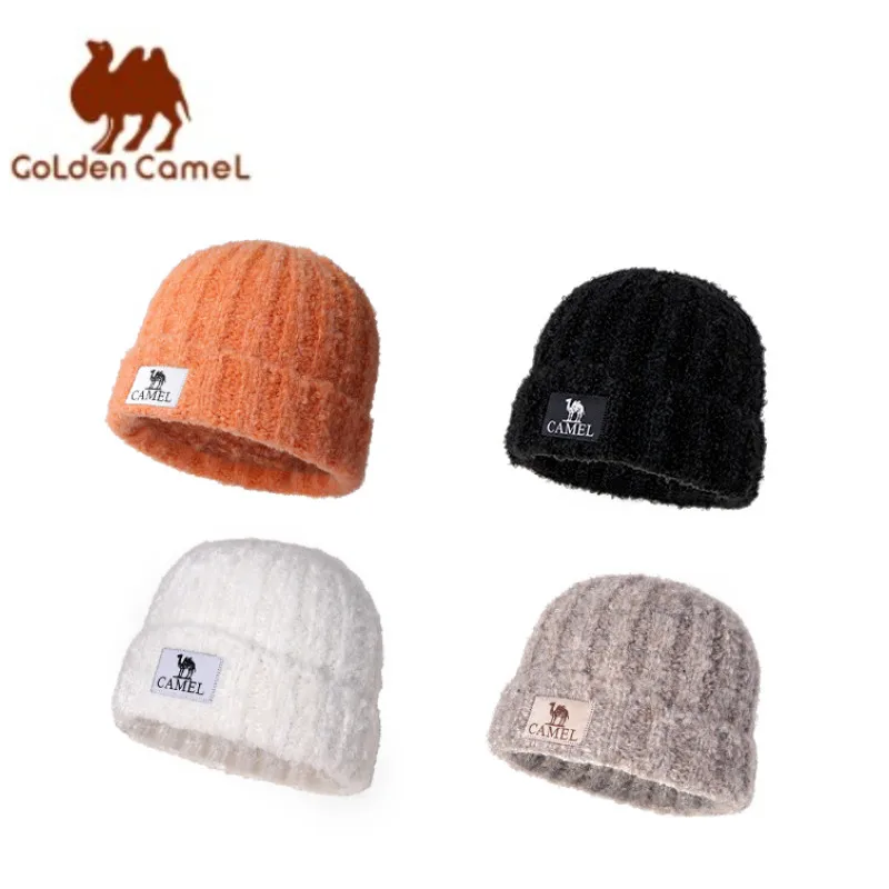 

Походные шапки GOLDEN CAMEL зимние новые шерстяные вязаные шапки для женщин защита ушей теплые шерстяные шапки для холодной носки для маленькой пары лица для путешествий
